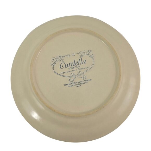 Cordella Bluet Hand Decorated 7 ¾” Stoneware Salad Luncheon Plates – Set of 4 - Picture 4 of 12